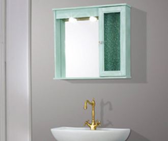Cabinet baie cu oglinda Fade Green