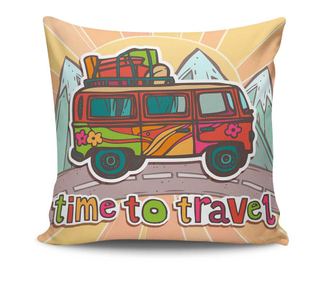 Διακοσμητικό μαξιλάρι Time To Travel 45x45 cm