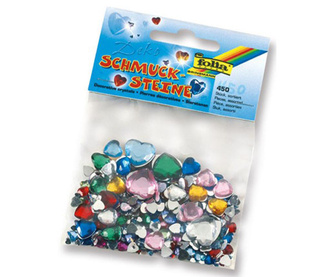 Комплект 450 украсителни камъчета за залепяне Hearts Colors