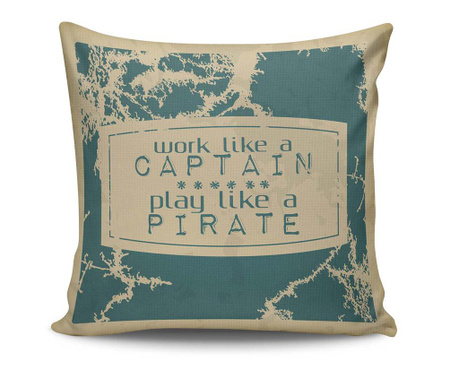 Perna decorativa Kissy, Captain & Pirate, bumbac, poliester, 45x45 cm