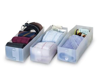 Set 3 organizatoare pentru sertar Transparent