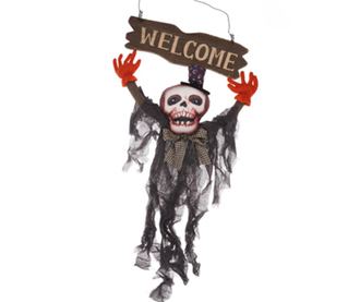 Decoratiune luminioasa de perete Welcome Skeleton