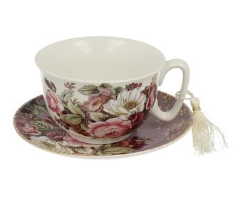 Set ceasca si farfurioara Burgund Rose