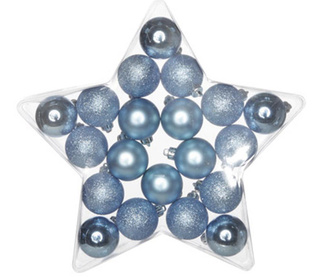 Set 20 dekorativnih krogel Mix Blue