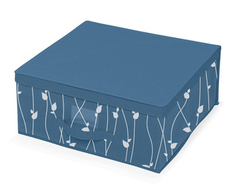 Shranjevalna škatla s pokrovom Leaves Blue M