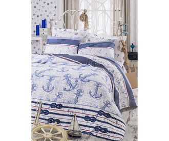 Lenjerie de pat Single Pique Eponj Home, Anchors, bumbac, 160x235