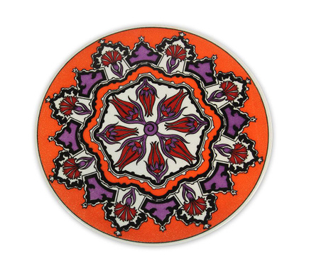 Suport pentru vase fierbinti Novita Home, Mandala, ceramica pictata manual, 17x17x1 cm