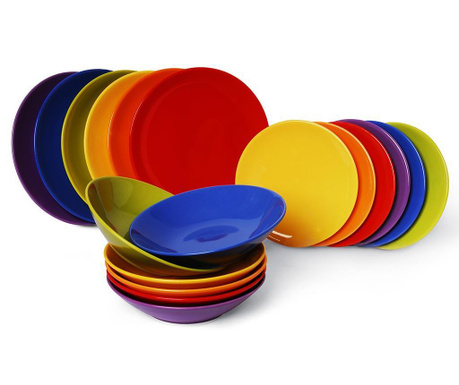 Set de masa 18 piese Excelsa, Trendy Multicolor, ceramica, 27x28x27 cm