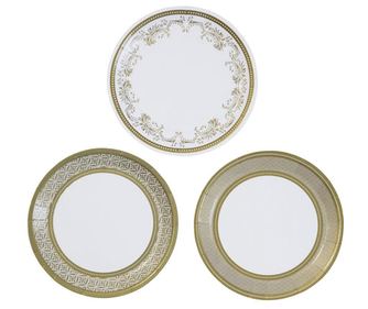 Porcelain Gold 12 db Egyszer használatos Tányér