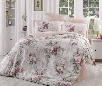 Set enojne posteljnine Popelin Clementina Dusty Rose 160x220