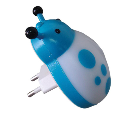 Lampa de veghe Vidik, Ladybug Blue, plastic, 9x6x4 cm
