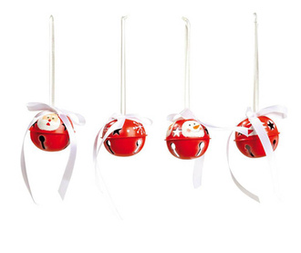 Set 8 visečih dekoracij Red Jingle Spirit