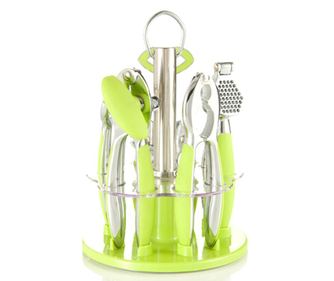 Set 5 ustensile de bucatarie cu suport Green