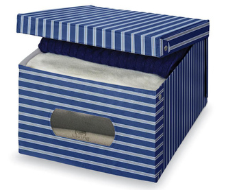Škatla za shranjevanje s pokrovom Blue Stripes S