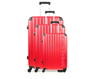 Turin Red 3 darab Gurulós Bőrönd