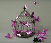 12 delni set 3D nalepk Mirror Butterfly Purple