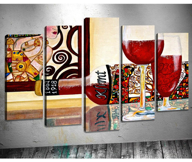 Set 5 slika 3D Red Wine