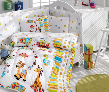 Детско спално бельо, завивка и протектор Ranforce Giraffe 95x145