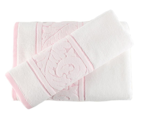 Комплект 2 кърпи за баня Sultan White Pink
