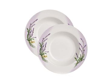 Set 2 globokih krožnikov Dotty Lavender