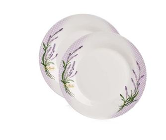 Set 2 velikih krožnikov Dotty Lavender