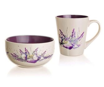 Set cana si bol Lavender Flowers