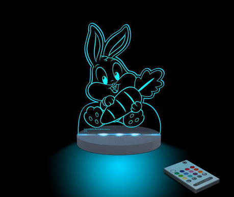 Lampa de veghe Funlights, Baby Looney Tunes Bugs Bunny, metacrilat, 18x6x25 cm
