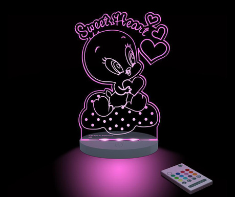 Lampa de veghe Funlights, Baby Looney Tunes Tweety, metacrilat, 18x6x25 cm