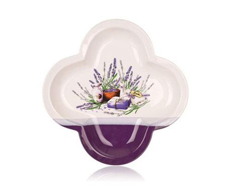 Platou Banquet, Lavender Clover, ceramica, mov, 29x29x4 cm