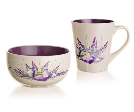 Set šalica i zdjela Lavender Flowers