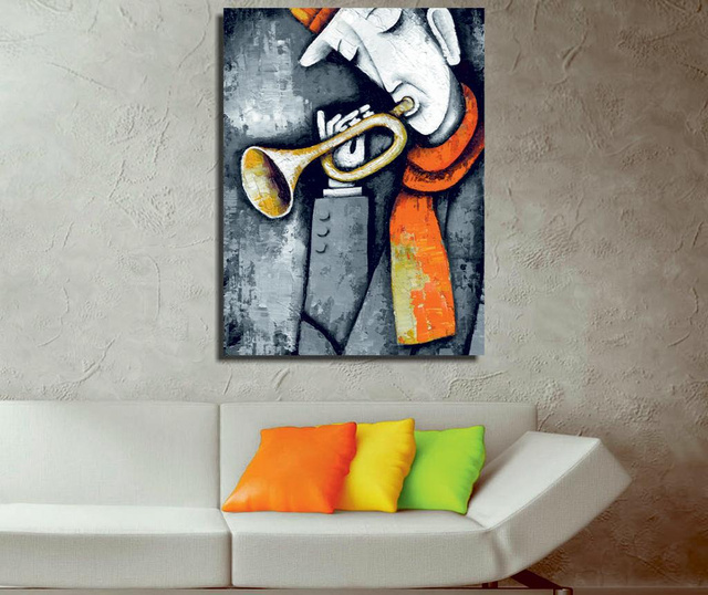 Tablou Majestic, He & Trumpet, panza imprimata, 30x40 cm