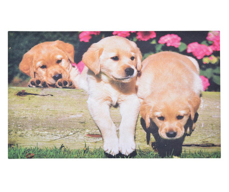 Covoras de intrare Esschert Design, Puppies, 45.5x76 cm