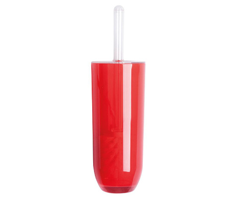 Toaletna ščetka s stojalom Excelsa, Linea Red, plastika, 10x10x11 cm, rdeča