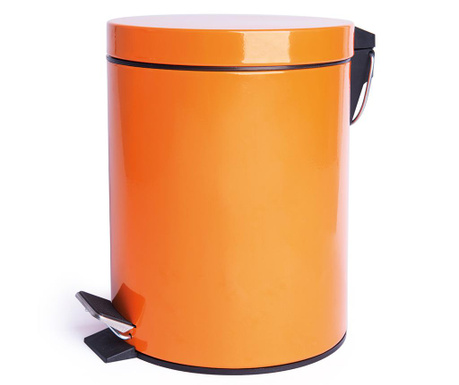 RESIGILAT Cos de gunoi cu capac si pedala Complete Orange 5 L