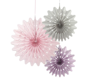 Set 3 decoratiuni suspendabile Pink Origami