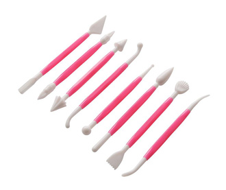 Set 8 ustensile pentru modelat fondant Pink and White