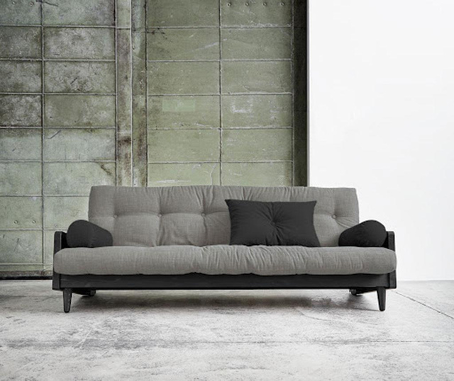 Sofa extensibila Indie Black and Granit Grey