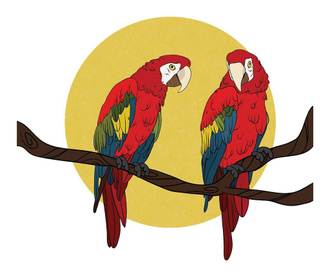 Naljepnica Two parrots