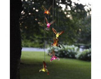 Solarna svjetiljka  sa zvončićima za vjetar Hummingbirds