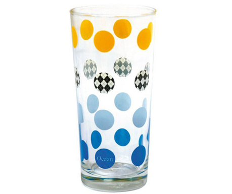 Set 3 pahare pentru apa Dots Blue Orange 450 ml