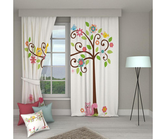 Set 2 zastorov Owls 140x250 cm