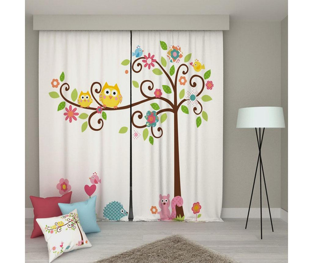 Set 2 zastorov Owls 140x250 cm