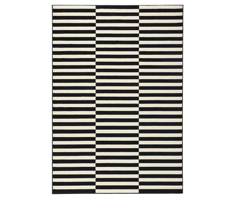 Koberec Panel Black and Cream 80x300 cm
