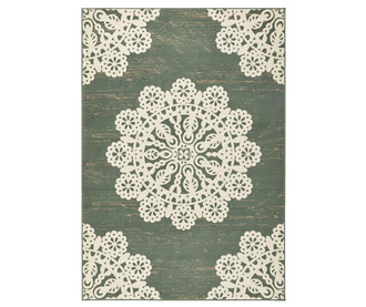 Covor Lace Green and Cream 200x290 cm