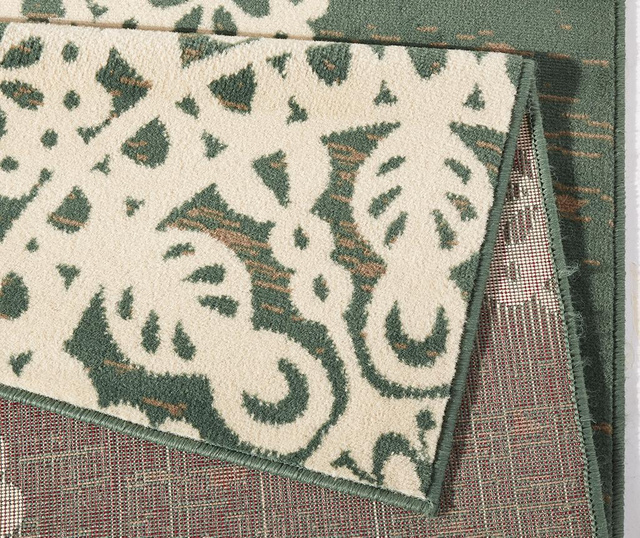 Covor Lace Green and Cream 200x290 cm