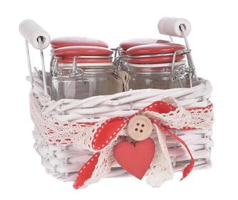 Set 4 borcane cu capac ermetic si cos Rustic