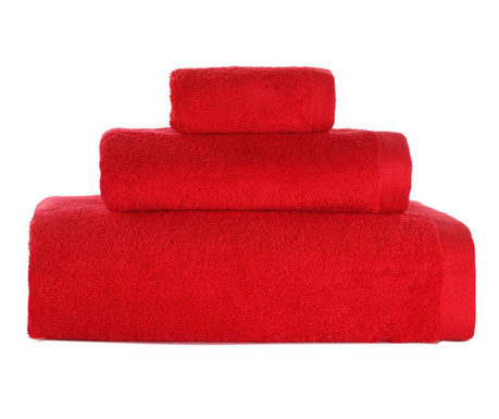 Zestaw 3 ręczników kąpielowych Alfa Red