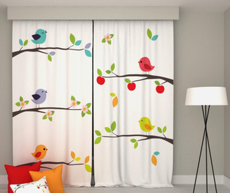 Set 2 zastorov Apple Birds 140x250 cm