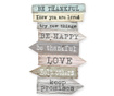 Decoratiune de perete Little Nice Things, Family Rules Thankful, placaj, 30x1x50 cm