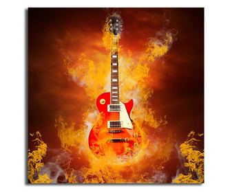 Картина Guitar in Flames 45x45 см